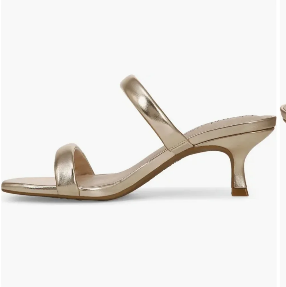 LifeStride Nalani Slide Sandals Gold Puff Strap For Comfort New Size 9.5 W